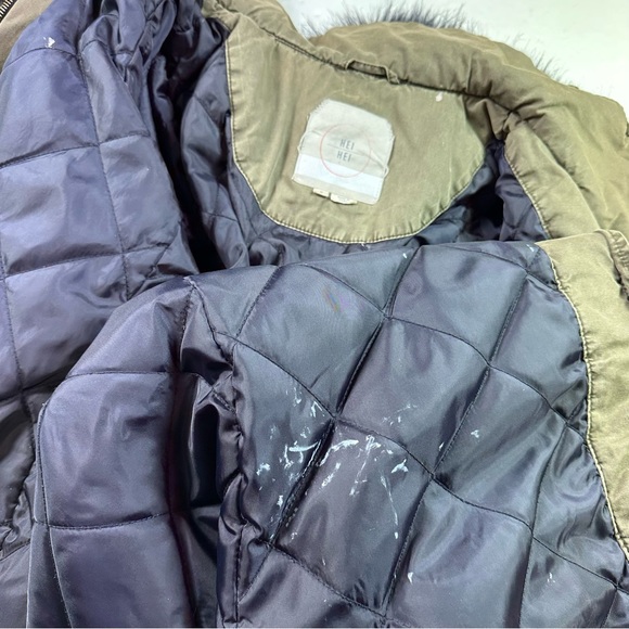 Anthropologie Richmond Hooded Anorak Jacket Womens size Medium Faux Fur Hood - Picture 9 of 13